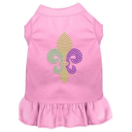 PETPAL Mardi Gras Fleur De Lis Rhinestone Dog Dress; Light Pink - Large PE907215